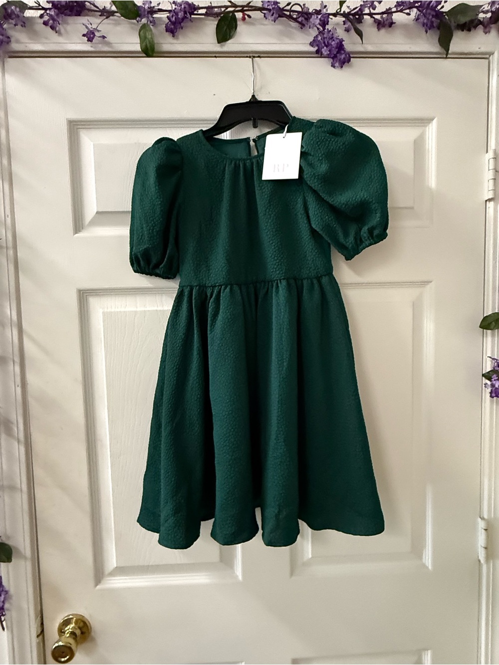 Rachel Parcell Emerald Green Puff-Sleeve Formal Dress girls sz 7